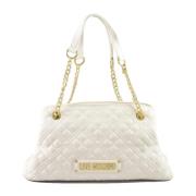 Stijlvolle PU Schoudertas Love Moschino , White , Dames