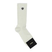 Stretch Katoenmix Witte Sokken Versace , White , Heren