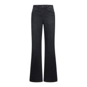 Zwarte Denim Jeans Kaos , Black , Dames