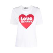 Modieuze Dames T-Shirt W4F154Am4405 Love Moschino , White , Dames