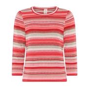 Jacquard Pullover Blouse Crimson Skovhuus , Multicolor , Dames