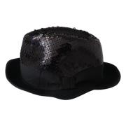 Zwarte paillet Fedora hoed Dolce & Gabbana , Black , Heren