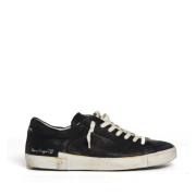 Zwarte Verouderde Leren Sneakers Philippe Model , Black , Heren