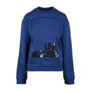 Blauwe Sweatshirt voor Dames Love Moschino , Blue , Dames