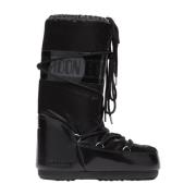 Zwarte Icon Glance Laarzen Waterdicht PVC Moon Boot , Black , Dames