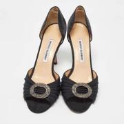 Pre-owned Satin heels Manolo Blahnik Pre-owned , Black , Dames