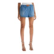 Denim shorts met relaxte pasvorm Versace , Blue , Dames