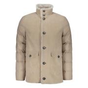 Shearling donsjack met opstaande kraag Herno , Beige , Heren