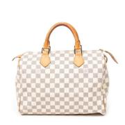 Pre-owned Canvas handbags Louis Vuitton Vintage , White , Dames