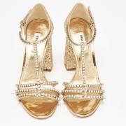 Pre-owned Leather sandals Miu Miu Pre-owned , Yellow , Dames