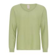 V-hals Structuur Trui Blouse Willow Skovhuus , Green , Dames