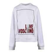 Katoenen Gebreide Trui Love Moschino , White , Dames