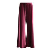 Luxe Bordeaux Velvet Palazzo Broek Blanca Vita , Red , Dames