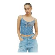 Kant-Slaap-Cami Top Diesel , Blue , Dames