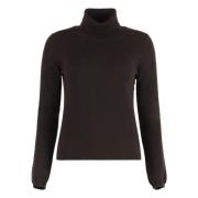 Luxe Cashmere Turtleneck Pullover Malo , Brown , Dames