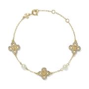 Gouden Kristal Parelarmband Tory Burch , Yellow , Dames