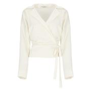 Ivoor Blouse met Kant en V-Hals Philosophy di Lorenzo Serafini , Beige...