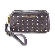 Pre-owned Leather pouches Miu Miu Pre-owned , Black , Dames