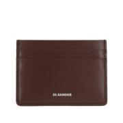 Bruin leren creditcardhouder Jil Sander , Brown , Dames