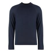 Luxe Cashmere Sweater met Ribgebreide Randen Malo , Blue , Heren