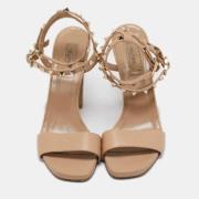 Pre-owned Leather sandals Valentino Vintage , Beige , Dames