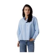 Blauwe Blouse met Klassieke Kraag Ba&Sh , Blue , Dames