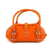 Pre-owned Leather handbags Loewe Pre-owned , Orange , Dames