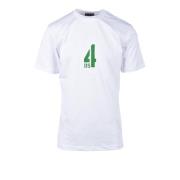 Katoenen T-shirt 4US Stijl Paciotti , White , Heren