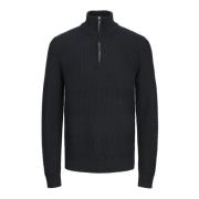 Moderne Twist Half-Zip Gebreide Trui Jack & Jones , Blue , Heren