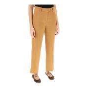 Getailleerde cropped broek in viscose canvas Blazé Milano , Brown , Da...