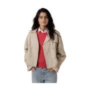 Off White Leren Jas Alter Ego , Beige , Dames