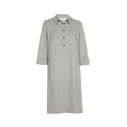 Grijze Velours Polo Kraag Jurk Marie Méro , Gray , Dames