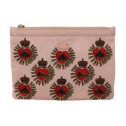 Pre-owned Leather clutches Dolce & Gabbana Pre-owned , Pink , Dames