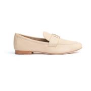 Beige leren mocassin met logo Tory Burch , Beige , Dames