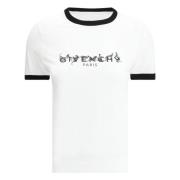 Witte Crew Neck T-shirt met Front Print Givenchy , White , Dames