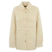 Tweed Overshirt met Lurex Details MC2 Saint Barth , Beige , Dames