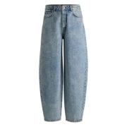 Moderne Gewassen Look Rechte Pijp Jeans Hugo Boss , Blue , Dames