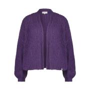 Paarse ribgebreide Harper Cardigan Fabienne Chapot , Purple , Dames