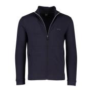 Donkerblauwe Katoenen Vest met Rits Hugo Boss , Blue , Heren