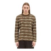 Gestreepte Crewneck Sweater Brain Dead , Brown , Heren