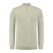 Essentiële Half-Zip Gebreide Trui Pure Path , Green , Heren