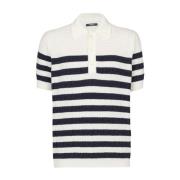 Gebreide Monogram Poloshirt Wit Balmain , White , Heren