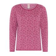 Dahlia Pink Jacquard Stitch Sweater Skovhuus , Pink , Dames