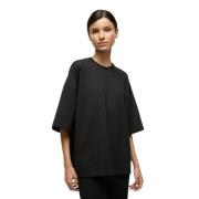 Oversized Crewneck Ponte Capsule Top Staud , Black , Dames