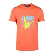 Katoen Elastaan T-shirt Bikkembergs , Orange , Heren