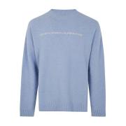 Lichtblauwe Melange Sweater Emporio Armani , Blue , Heren