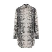 Zebra Print Overhemdjurk Roberto Cavalli , White , Dames