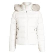 Dames Gloss Donsjas met Bont Tommy Hilfiger , White , Dames