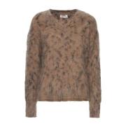 V-hals Pullover Sweater Manila Grace , Brown , Dames