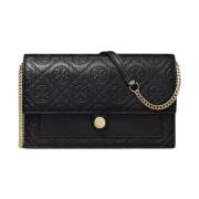 Zwarte Monogram Schoudertas Tory Burch , Black , Dames